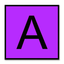 Load image into Gallery viewer, Alphabet A Purple Canvas Print Black Frame Kids Bedroom Wall Décor Home Art
