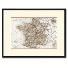 Load image into Gallery viewer, France Paris Vintage Sepia Map Canvas Print, Picture Frame Gifts Home Decor Wall Art Decoration
