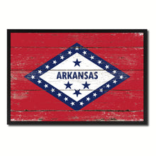 Load image into Gallery viewer, Arkansas State Flag Vintage Canvas Print with Black Picture Frame Home DecorWall Art Collectible Decoration Artwork Gifts
