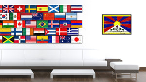 Tibet Country National Flag Vintage Canvas Print with Picture Frame Home Decor Wall Art Collection Gift Ideas