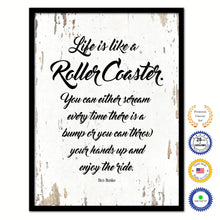 Load image into Gallery viewer, Life Is Like A Roller Coaster Quote Saying Framed Canvas Print Gift Ideas Home Decor Wall Art 111798 White
