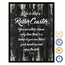 Load image into Gallery viewer, Life Is Like A Roller Coaster Quote Saying Framed Canvas Print Gift Ideas Home Decor Wall Art 122252 Black
