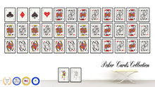 Load image into Gallery viewer, Queen Heart Poker Decks of Vintage Cards Print on Canvas Black Custom Framed
