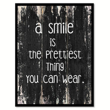 Load image into Gallery viewer, A smile is the prettiest thing you can wear Motivational Quote Saying Canvas Print with Picture Frame Home Decor Wall Art
