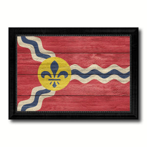 St Louis City Missouri State Texture Flag Canvas Print Black Picture Frame