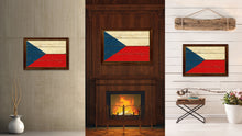 Load image into Gallery viewer, Czech Republic Country Flag Vintage Canvas Print with Brown Picture Frame Home Decor Gifts Wall Art Decoration Artwork
