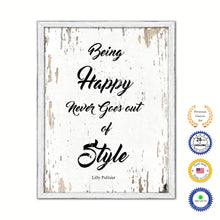 Load image into Gallery viewer, Being happy Vintage Saying Gifts Home Decor Wall Art Canvas Print with Custom Picture Frame
