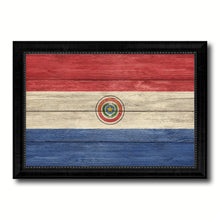 Load image into Gallery viewer, Paraguay Country Flag Texture Canvas Print with Black Picture Frame Home Decor Wall Art Decoration Collection Gift Ideas
