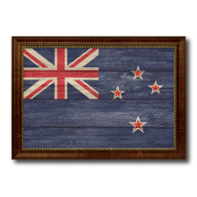 Load image into Gallery viewer, New Zealand Country Flag Texture Canvas Print with Brown Custom Picture Frame Home Decor Gift Ideas Wall Art Decoration
