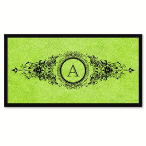 Alphabet Letter A Green Canvas Print Black Frame Kids Bedroom Wall Décor Home Art