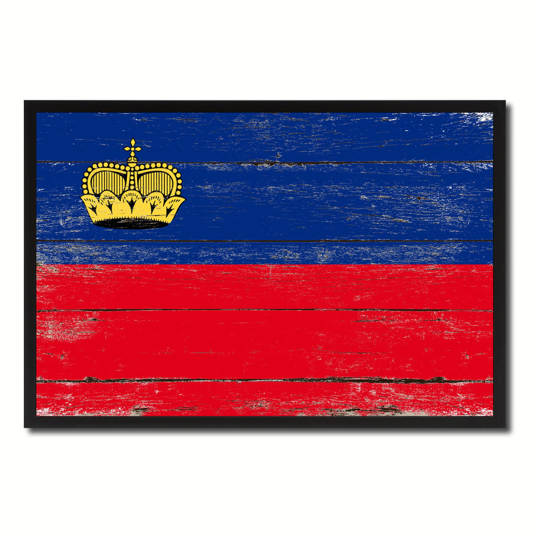 Liechtenstein Country National Flag Vintage Canvas Print with Picture Frame Home Decor Wall Art Collection Gift Ideas