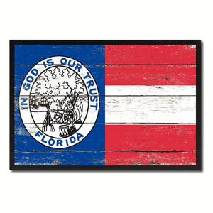 Civil War Florida Military Flag Vintage Canvas Print with Picture Frame Home Decor Man Cave Wall Art Collectible Decoration Artwork Gifts