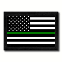 Load image into Gallery viewer, Thin Green Line Support Border Patrol American USA Flag Canvas Print Black Picture Frame Gifts Home Decor Wall Art
