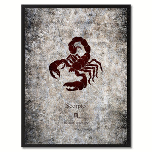 Zodiac Scorpio Horoscope Astrology Canvas Print, Black Picture Frame Home Decor Wall Art Gift
