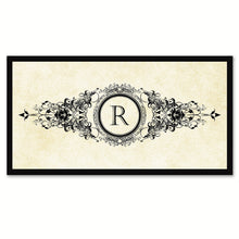 Load image into Gallery viewer, Alphabet Letter R White Canvas Print, Black Custom Frame
