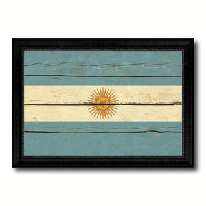 Argentina Country Flag Vintage Canvas Print with Black Picture Frame Home Decor Gifts Wall Art Decoration Artwork