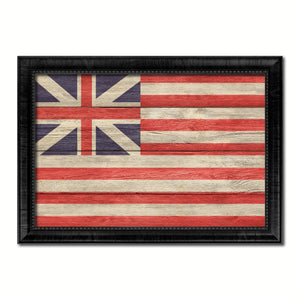 Grand Union Military Flag Texture Canvas Print with Black Picture Frame Gift Ideas Home Decor Wall Art