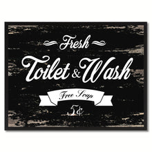 Load image into Gallery viewer, Fresh Toilet &amp; Wash Vintage Sign Black Canvas Print Home Decor Wall Art Gifts Picture Frames
