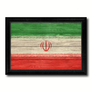 Iran Country Flag Texture Canvas Print with Black Picture Frame Home Decor Wall Art Decoration Collection Gift Ideas