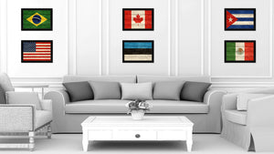 Estonia Country Flag Texture Canvas Print with Black Picture Frame Home Decor Wall Art Decoration Collection Gift Ideas