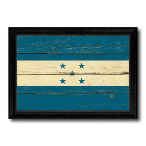 Honduras Country Flag Vintage Canvas Print with Black Picture Frame Home Decor Gifts Wall Art Decoration Artwork