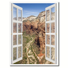 Load image into Gallery viewer, Aerial View Zion National Park Picture French Window Canvas Print with Frame Gifts Home Decor Wall Art Collection
