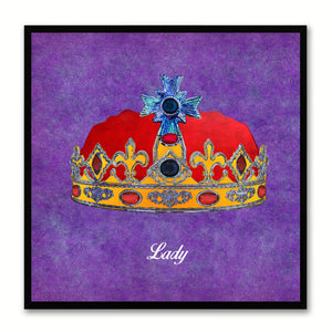 Lady Purple Canvas Print Black Frame Kids Bedroom Wall Home Décor