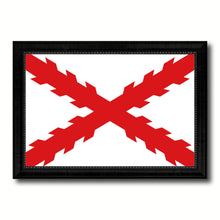 Load image into Gallery viewer, Spanish Ensign Spain Royal War Military Flag Canvas Print Black Picture Frame Gifts Home Decor Wall Art
