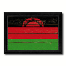 Load image into Gallery viewer, Malawi Country Flag Vintage Canvas Print with Black Picture Frame Home Decor Gifts Wall Art Decoration Artwork

