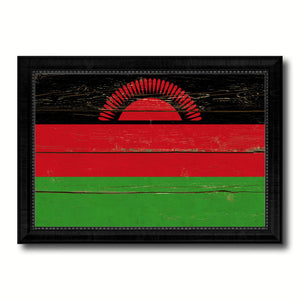 Malawi Country Flag Vintage Canvas Print with Black Picture Frame Home Decor Gifts Wall Art Decoration Artwork