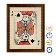 Load image into Gallery viewer, Jack Spades Poker Decks of Vintage Cards Print on Canvas Brown Custom Framed

