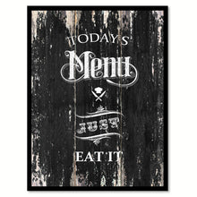 Load image into Gallery viewer, Today&#39;s menu just eat it Quote Saying Canvas Print with Picture Frame Home Decor Wall Art, Black
