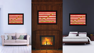 First Navy Jacks Dont Tread On Me Military Flag Texture Canvas Print with Black Picture Frame Gift Ideas Home Decor Wall Art