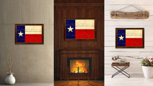 Load image into Gallery viewer, Texas State Vintage Flag Canvas Print with Brown Picture Frame Home Decor Man Cave Wall Art Collectible Decoration Artwork Gifts
