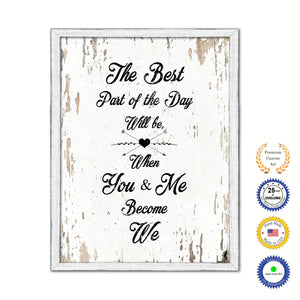 The best part of the day will be Vintage Saying Gifts Home Decor Wall Art Canvas Print with Custom Picture Frame