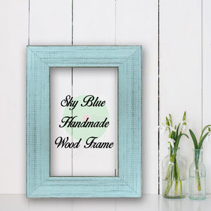 Sky Blue Shabby Chic Home Decor Custom Frame Great for Farmhouse Vintage Rustic Wood Picture Frame