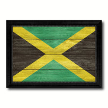 Load image into Gallery viewer, Jamaica Country Flag Texture Canvas Print with Black Picture Frame Home Decor Wall Art Decoration Collection Gift Ideas
