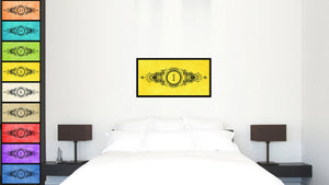 Alphabet Letter I Yellow Canvas Print Black Frame Kids Bedroom Wall Décor Home Art
