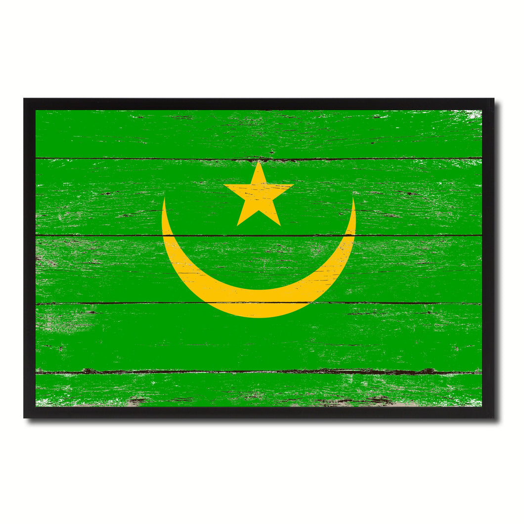 Mauritania Country National Flag Vintage Canvas Print with Picture Frame Home Decor Wall Art Collection Gift Ideas