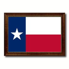 Load image into Gallery viewer, Texas State Flag Canvas Print with Custom Brown Picture Frame Home Decor Wall Art Decoration Gifts
