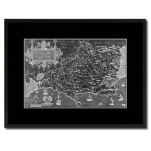 Load image into Gallery viewer, Atlas Of England &amp; Wales Vintage Monochrome Map Canvas Print, Gifts Picture Frames Home Decor Wall Art
