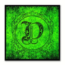 Load image into Gallery viewer, Alphabet D Green Canvas Print Black Frame Kids Bedroom Wall Décor Home Art
