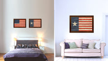 Load image into Gallery viewer, Texas Navy Texan Revolution 1838-1846 Naval Jack Military Flag Texture Canvas Print with Brown Picture Frame Home Decor Wall Art Gifts
