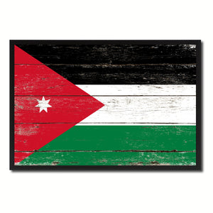 Jordan Country National Flag Vintage Canvas Print with Picture Frame Home Decor Wall Art Collection Gift Ideas