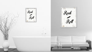 Rock & Roll Vintage Saying Gifts Home Decor Wall Art Canvas Print with Custom Picture Frame