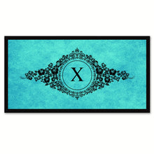 Load image into Gallery viewer, Alphabet Letter X Auqa Canvas Print, Black Custom Frame
