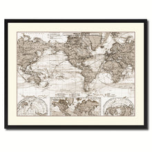 Load image into Gallery viewer, World Ocean Currents Vintage Sepia Map Canvas Print, Picture Frame Gifts Home Decor Wall Art Decoration
