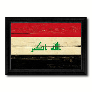 Iraq Country Flag Vintage Canvas Print with Black Picture Frame Home Decor Gifts Wall Art Decoration Artwork