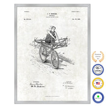 Load image into Gallery viewer, 1900 Bicycle Old Patent Art Print on Canvas Custom Framed Vintage Home Decor Wall Decoration Great for Gifts
