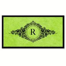 Load image into Gallery viewer, Alphabet Letter R Green Canvas Print, Black Custom Frame

